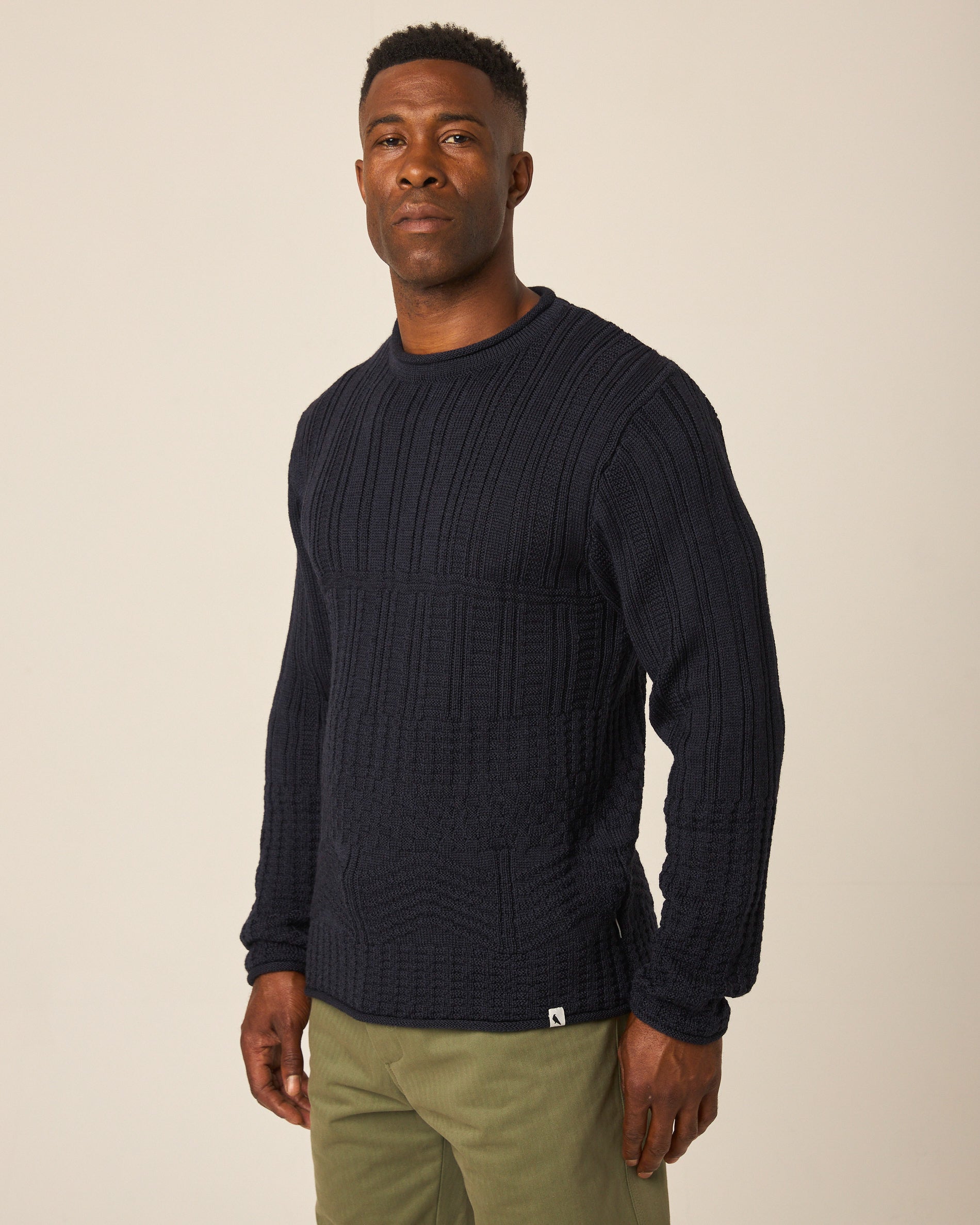 Peregrine Marina Crew Jumper Strickpullover Navy Merino