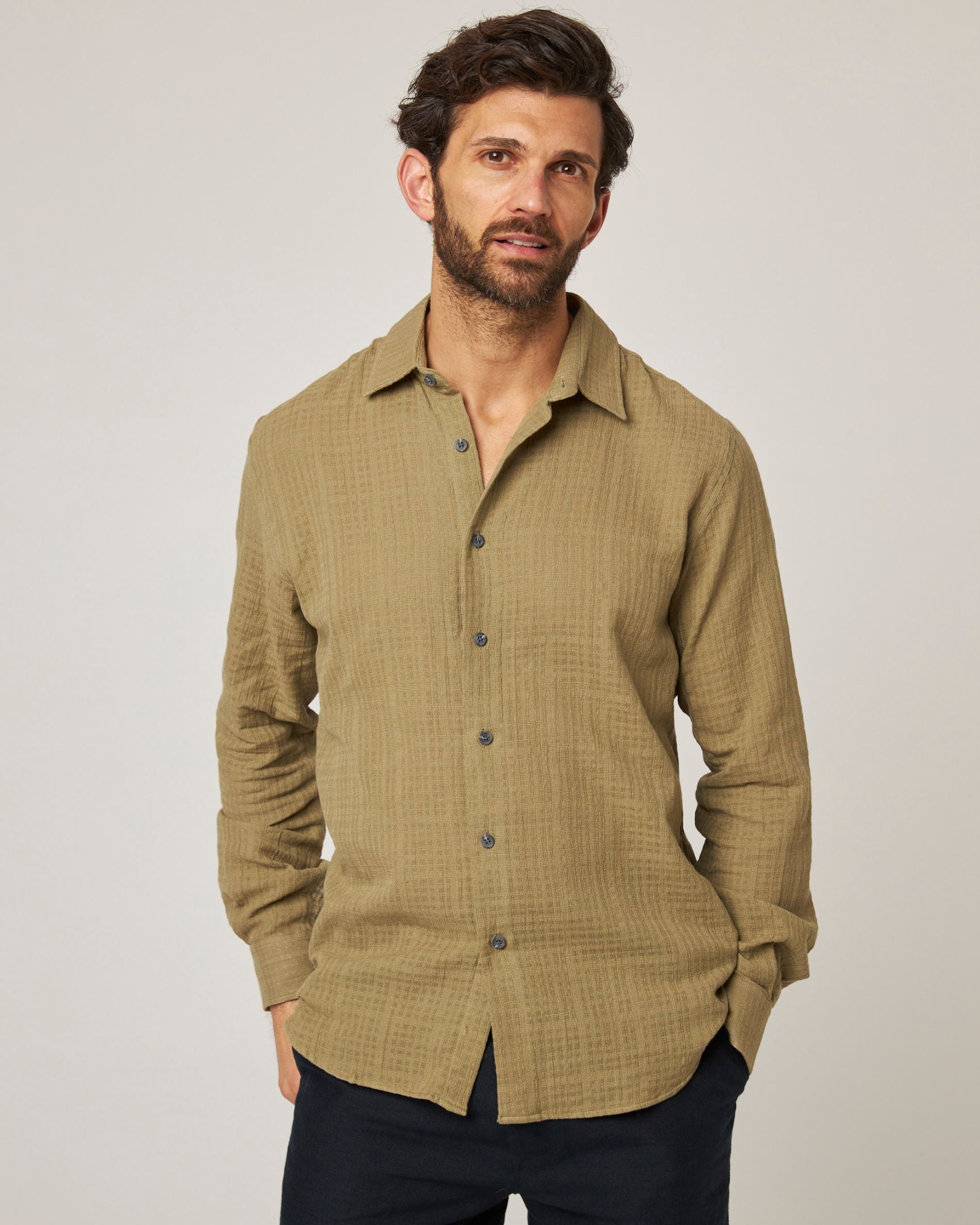 Peregrine Resort Shirt Herren Hemd Navy Baumwolle