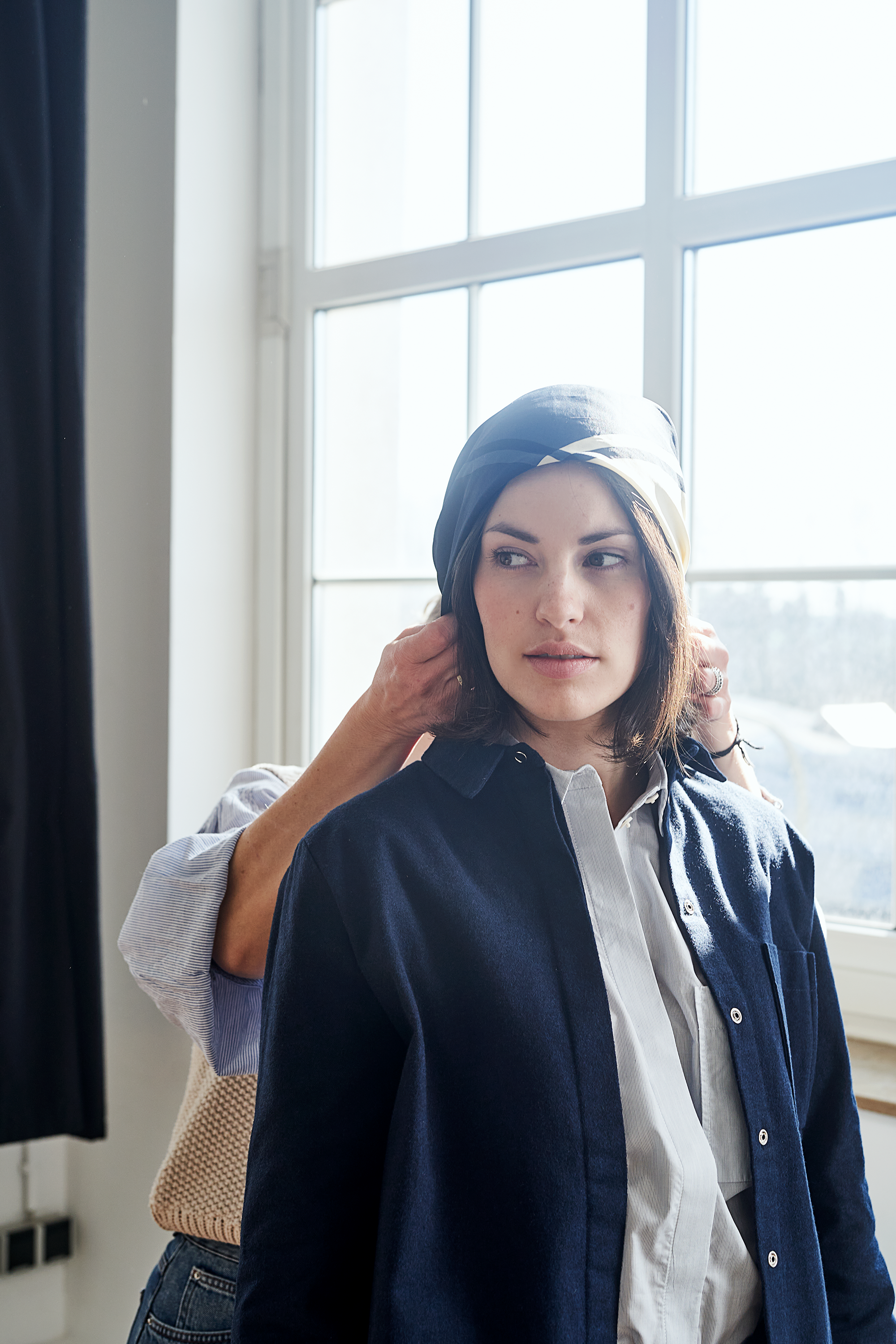 Christiane Strobel FINN Hemdjacke Bio-Flanell Blau meliert