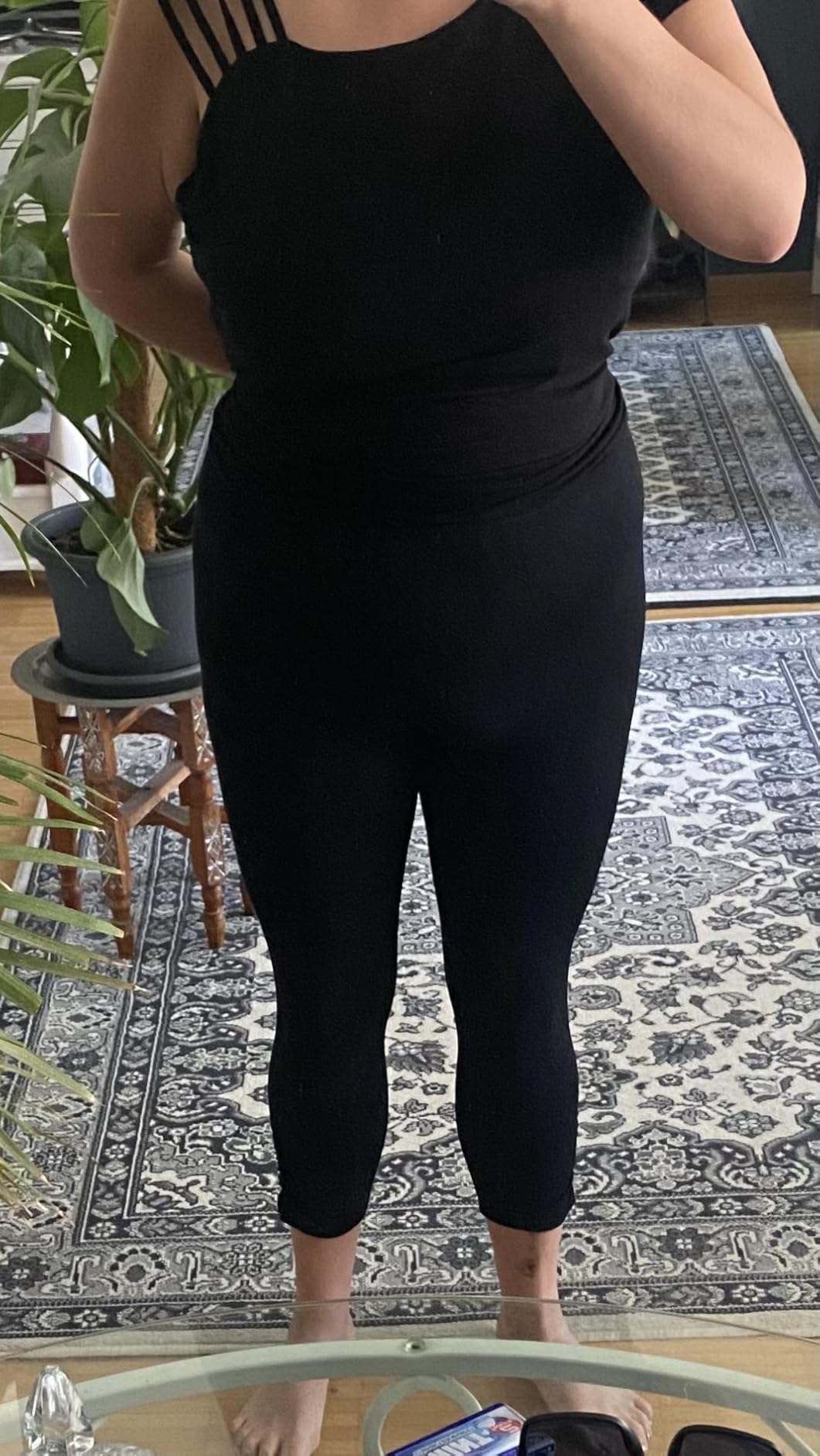 Zizzi 3/4 Leggings Viskose Stretch Rüsche Gr 46-48
