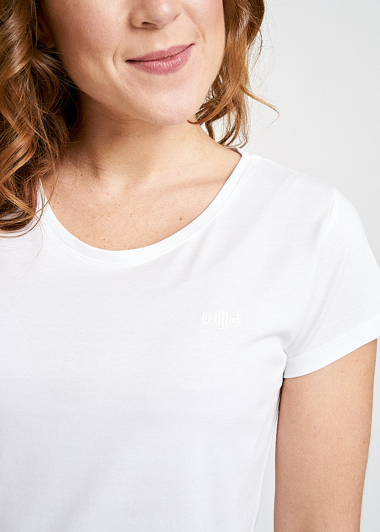 Wijld Sarah Damen T-Shirt Bright White Loose Regular weich