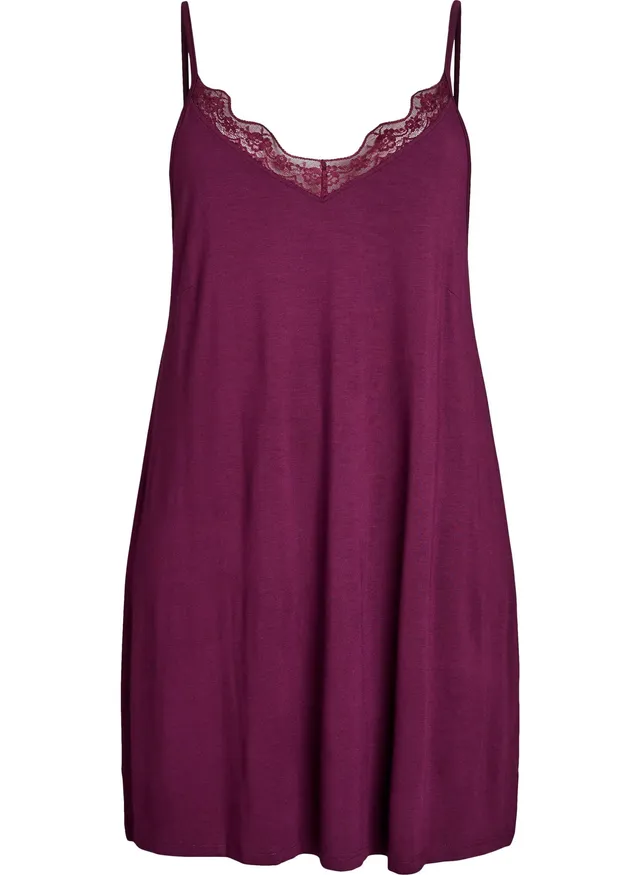 Zizzi Negligé Viskose Spitze Träger Fig Gr 42-44