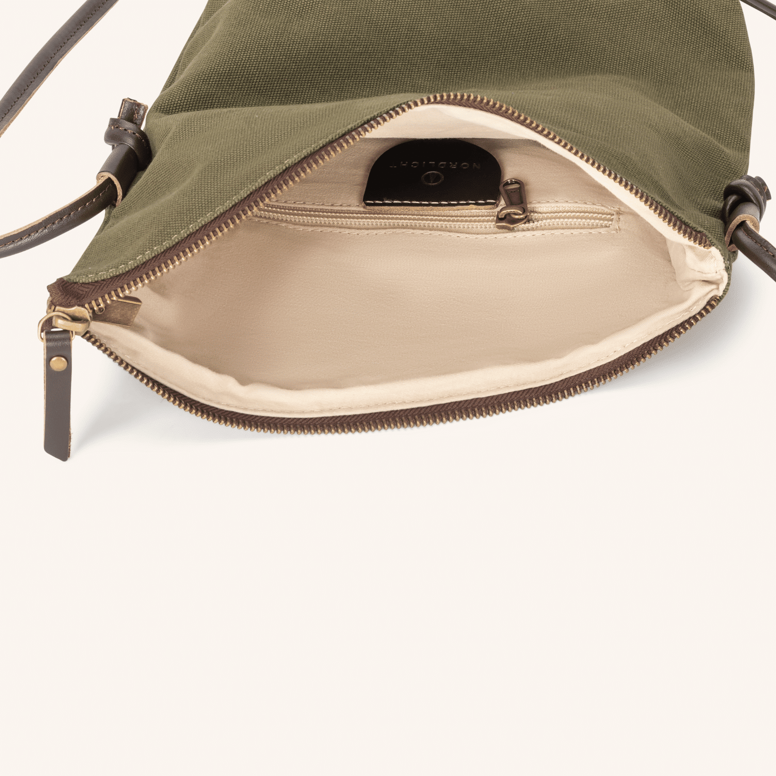 Nordlicht Smilla XS Umhängetasche Grau Leder Canvas
