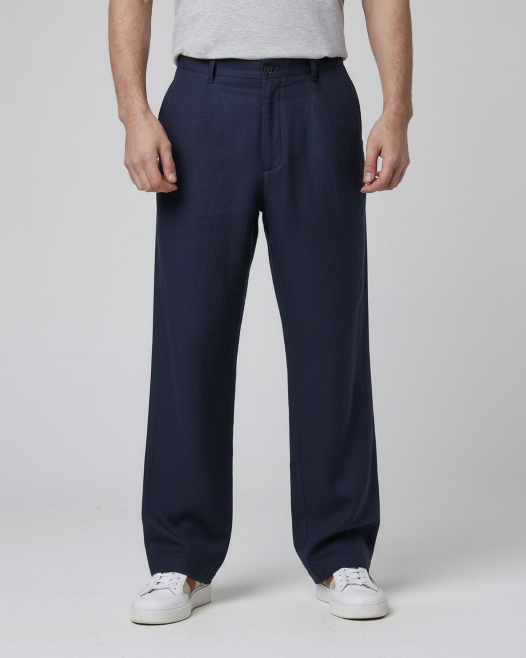 Peregrine Windsor Linen Trousers Leinenhose Navy