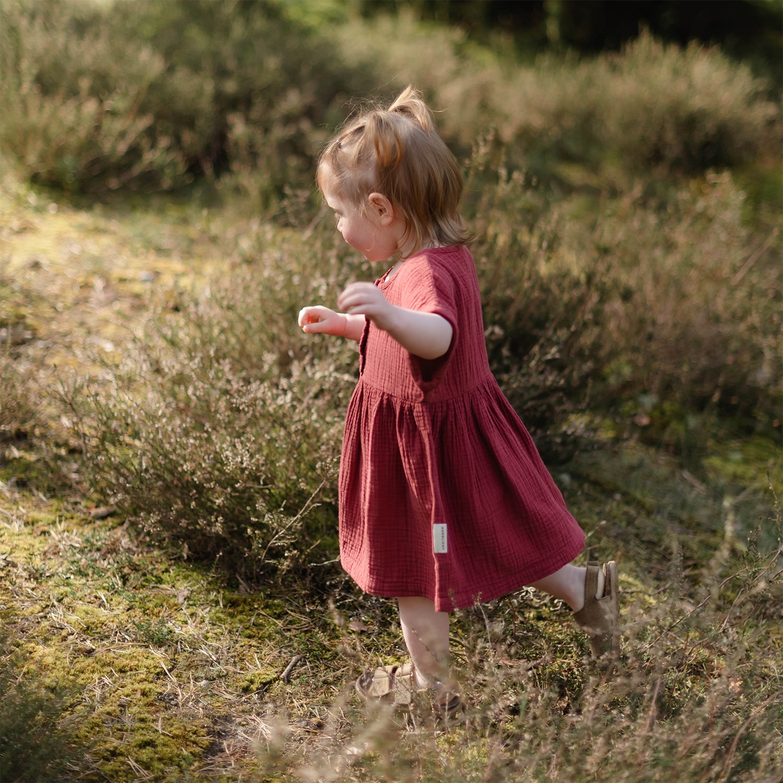 NORDLICHT Kleider Alma Kinder Musselin Kleid rot