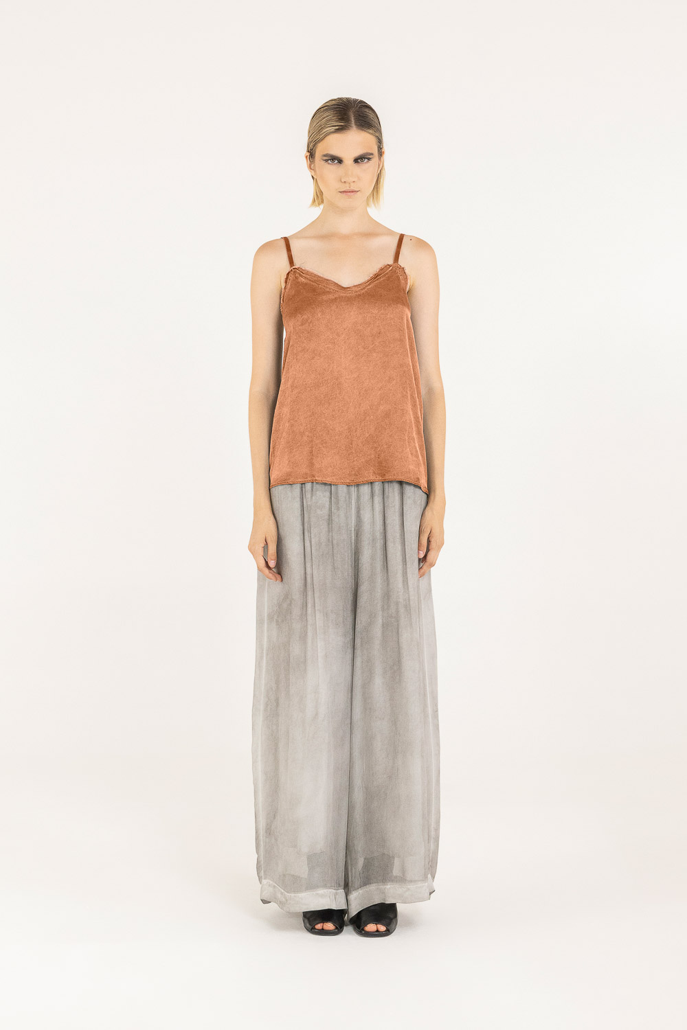 Sanctamuerte Top Tank Top Viskosesatin verstellbar