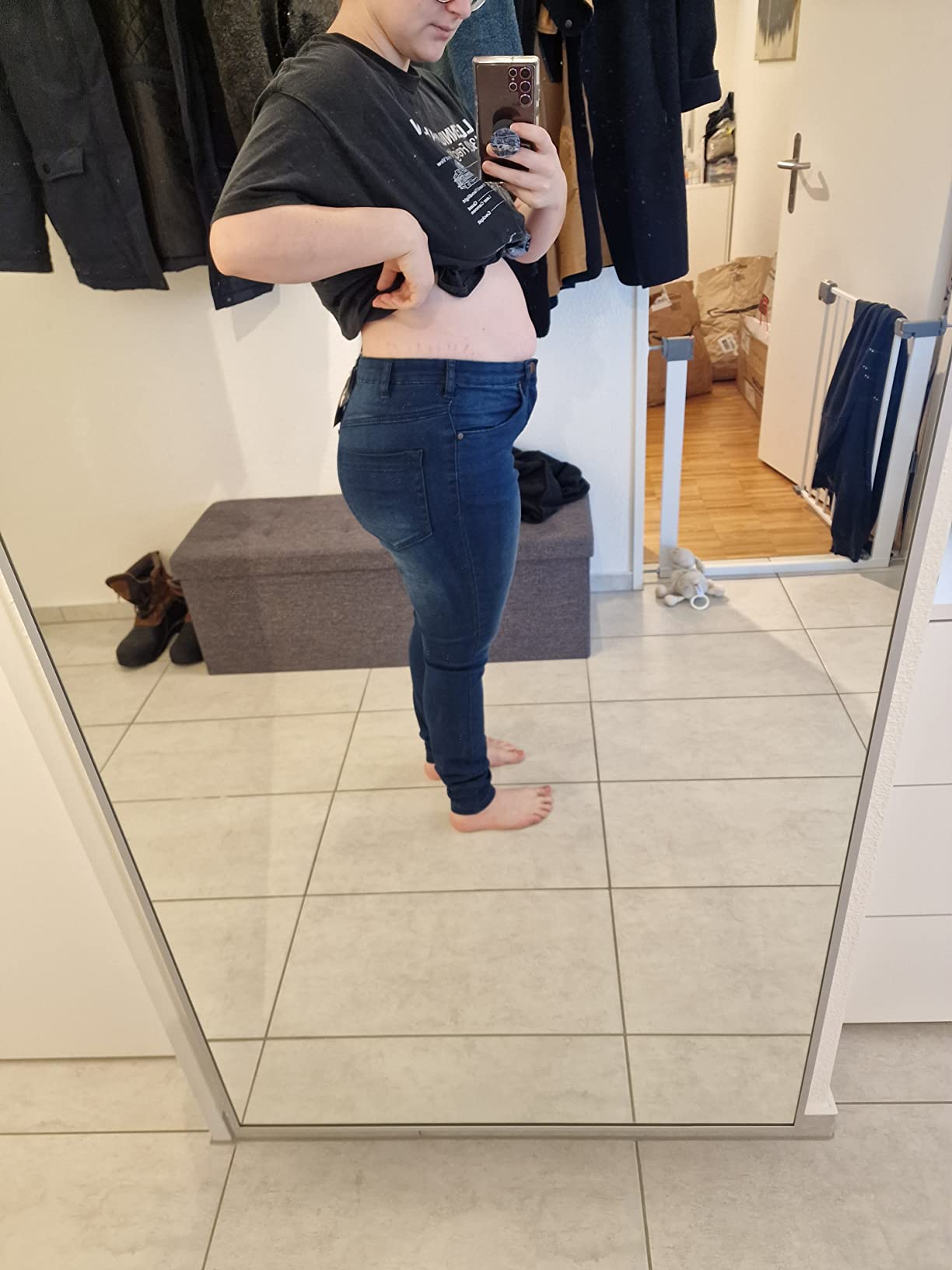 Zizzi Amy Super Slim Jeans Damen Schwarz Stretch