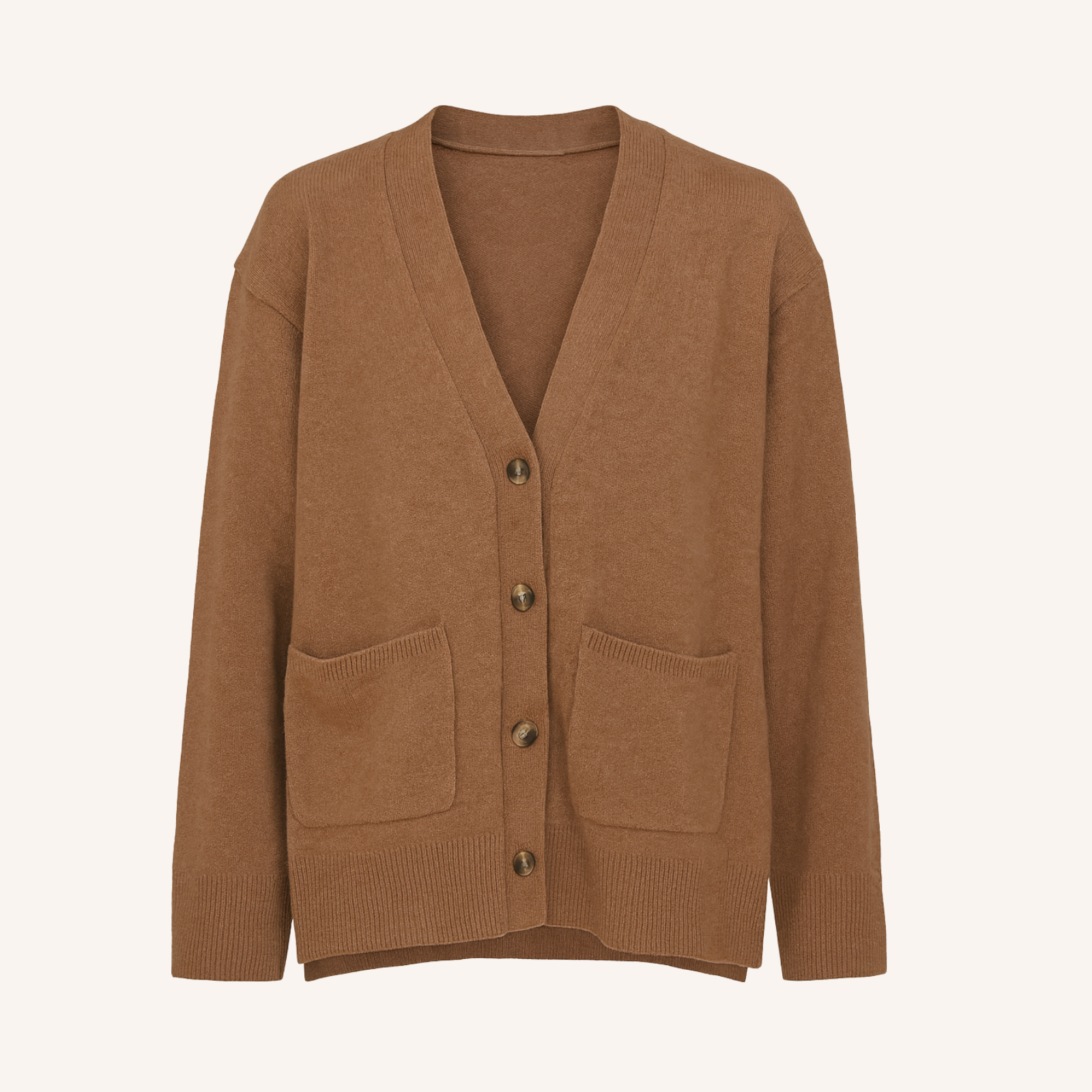 Nordlicht Milla Woll-Cardigan Strickjacke braun Recycling-Wolle