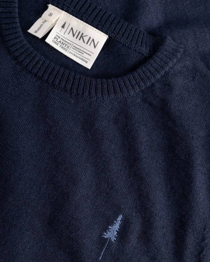 NIKIN TreePullover Merino Wool Damen Pullover Dunkelblau