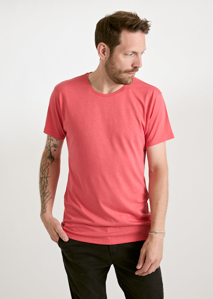 Wijld Woodshirt Alex Herren T-Shirt Cayenne Lyocell-Bio-Baumwolle