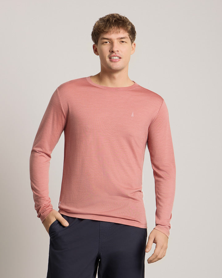 NIKIN TreeShirt Longsleeve Wool Slim Langarmshirt Salmon Rose Mel