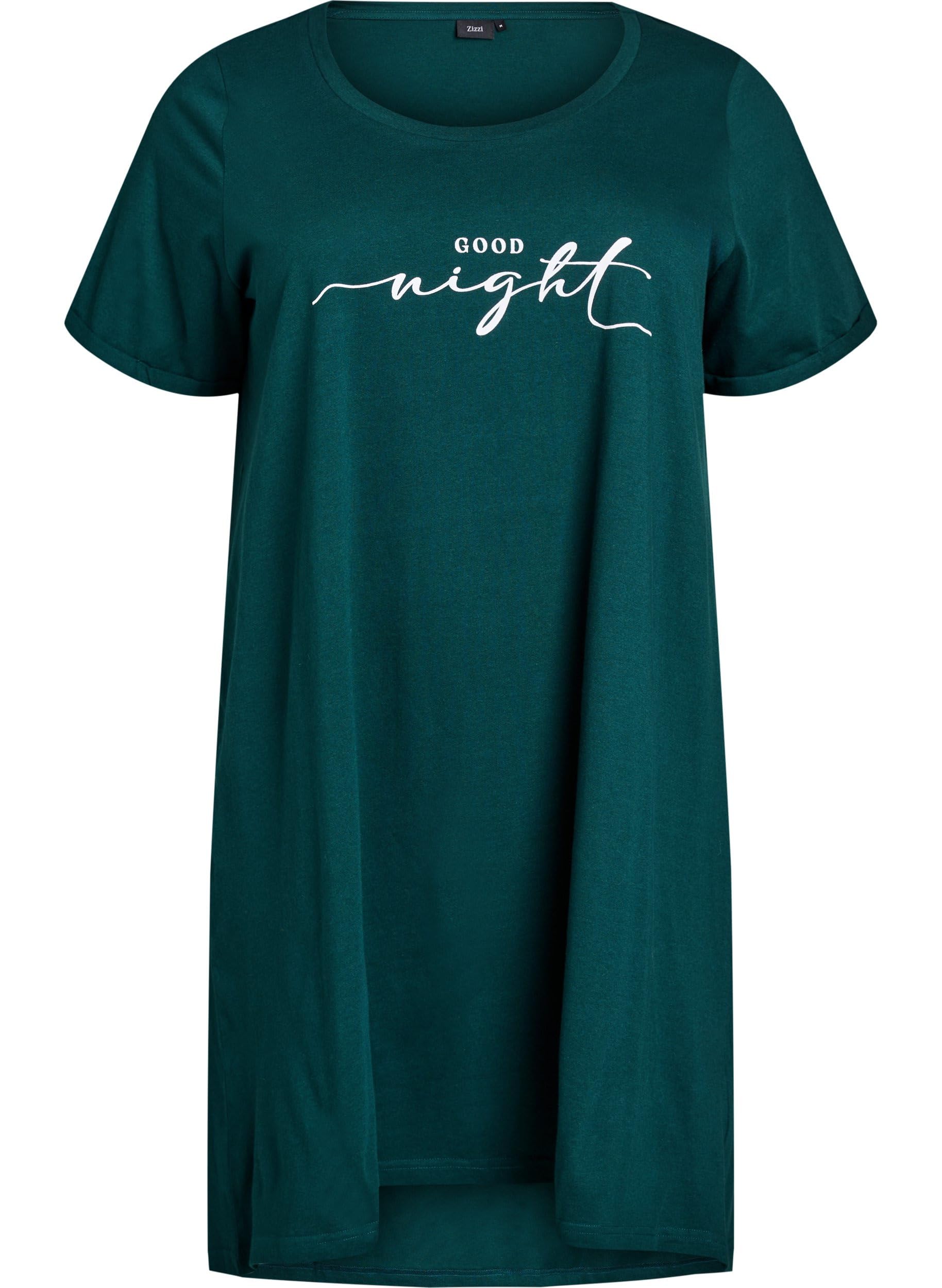 Zizzi Nightwear Nachthemd Bio-Baumwolle Kurzarm Druck