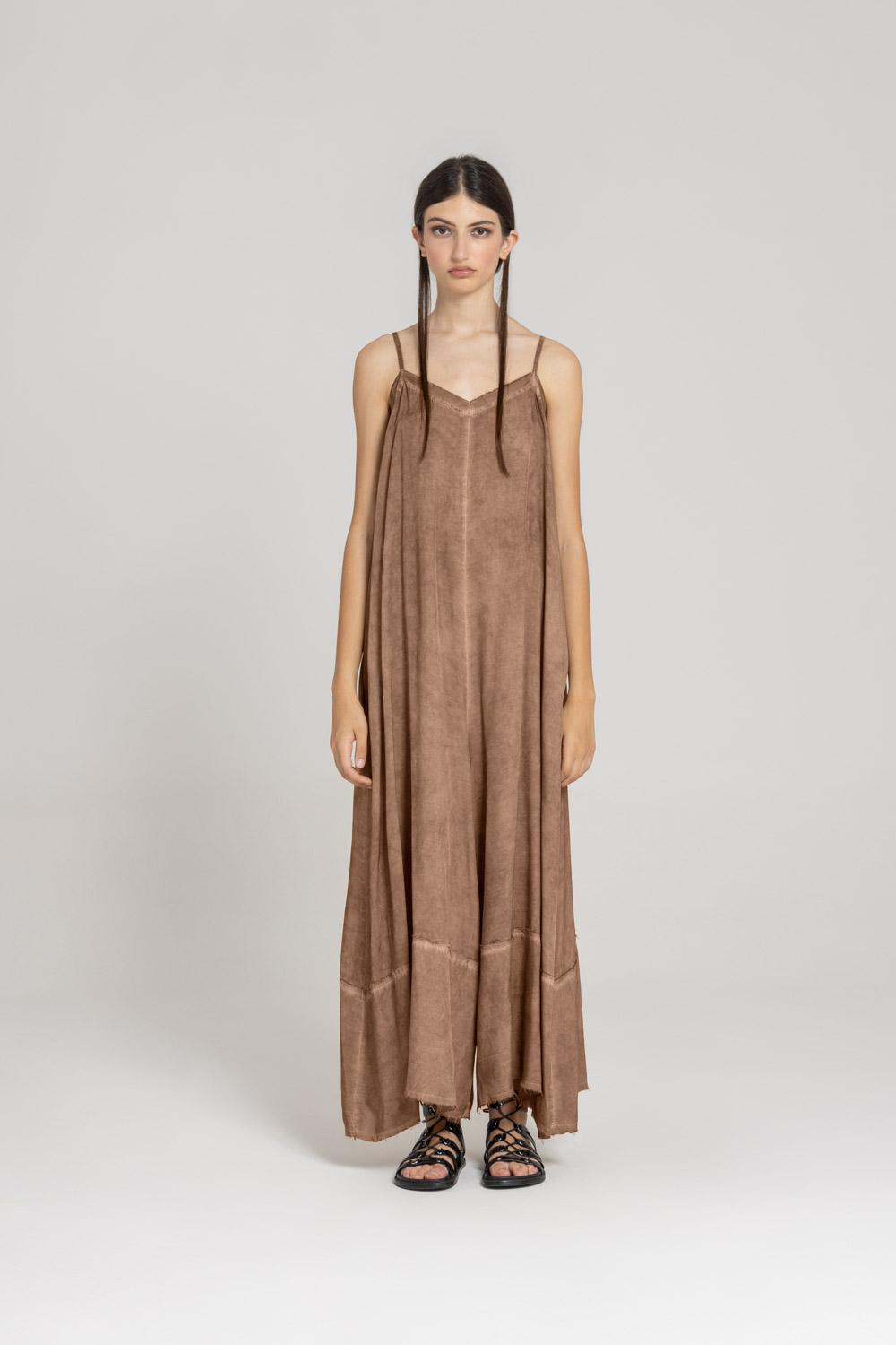 Sanctamuerte Abiti Salopette Raso Kleid Viskose-Satin Weit