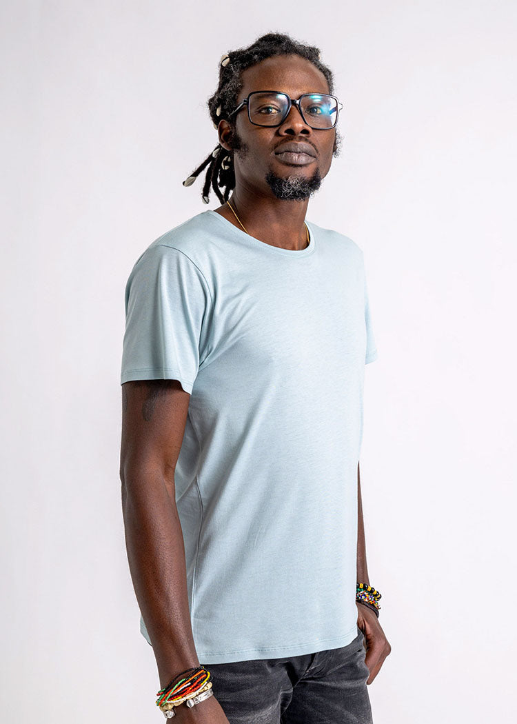 Wijld Alex WoodShirt Misty Blue Herren T-Shirt Basic Holz