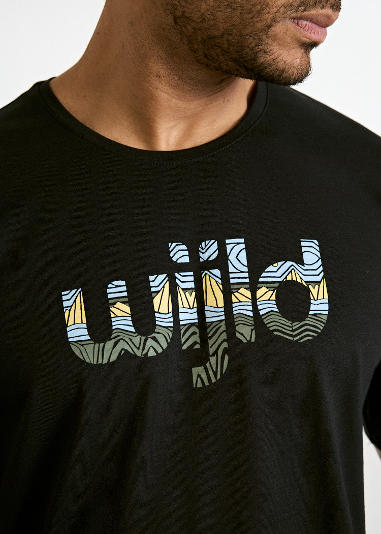 Wijld Timo Landscape T-Shirt Herren Print Holz 200 g/m²