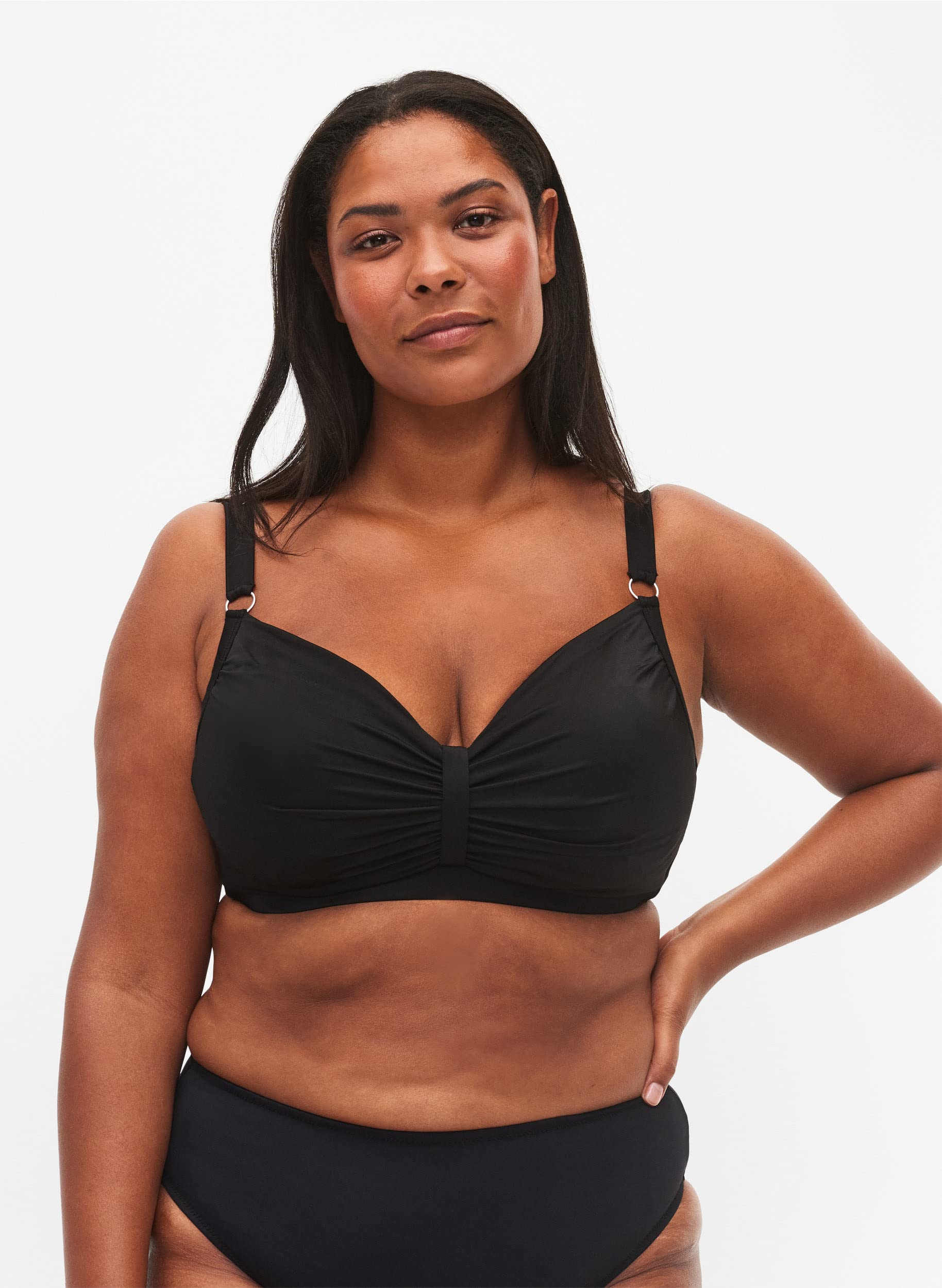 Swim by Zizzi Bikini-BH Bügel Drapierung Gr 42 Schwarz
