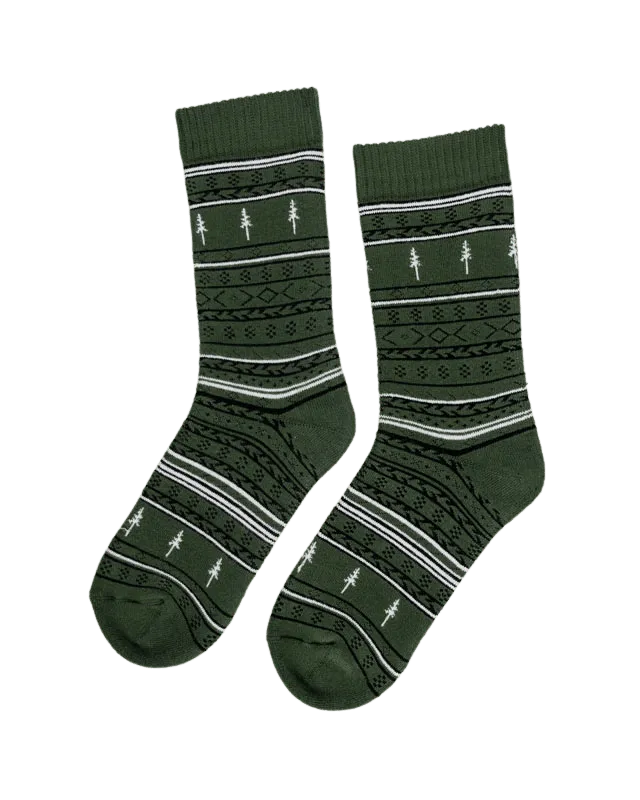 NIKIN TreeSocks Cosy Norwegian Kuschelsocken Green Bambus
