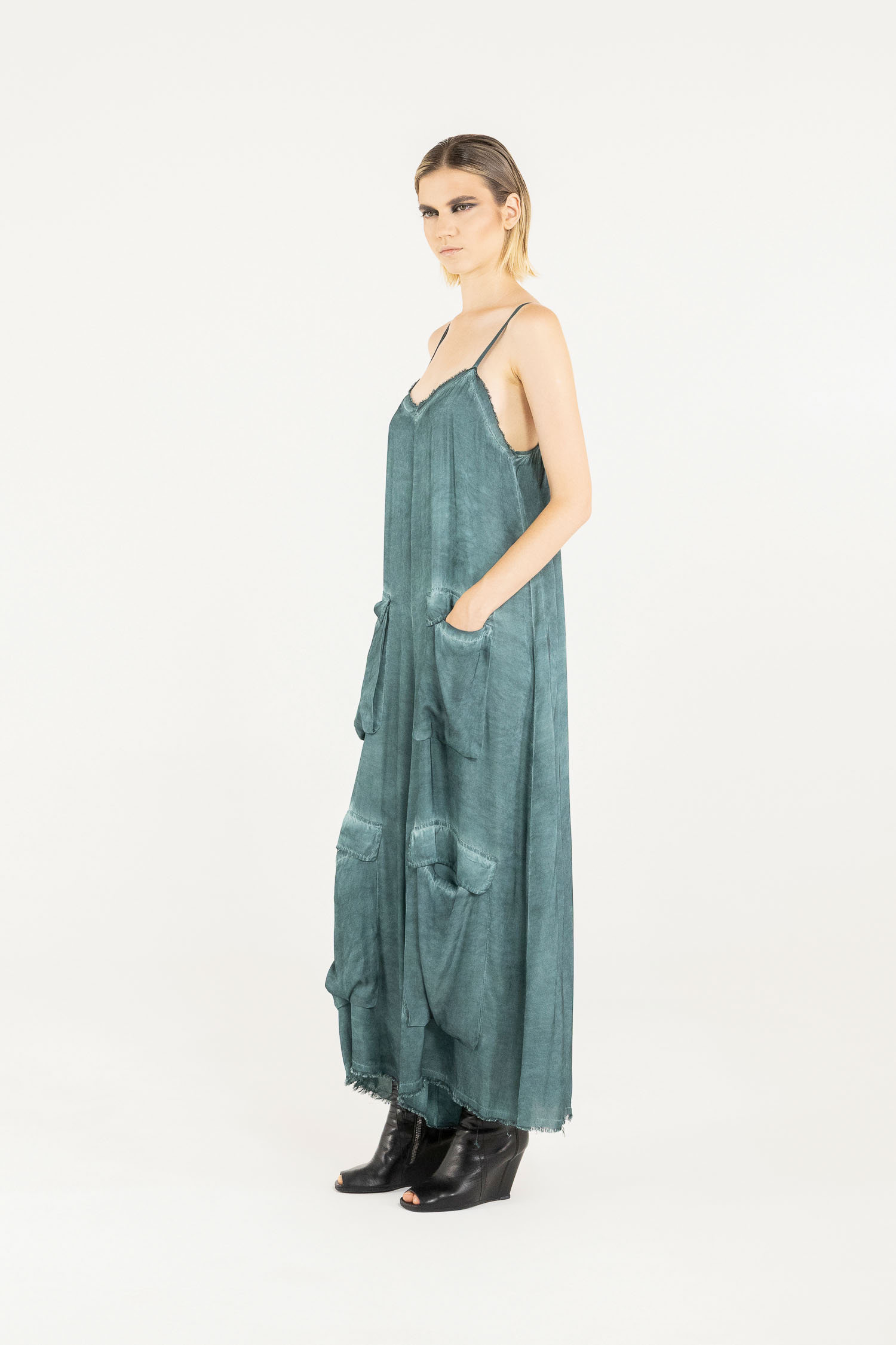 Sanctamuerte Abiti Salopette Palazzo Overall Viskose 4 Taschen