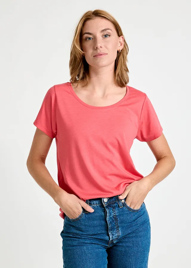 Wijld WoodShirt Lena T-Shirt Damen rot Lyocell Bio-Baumwolle