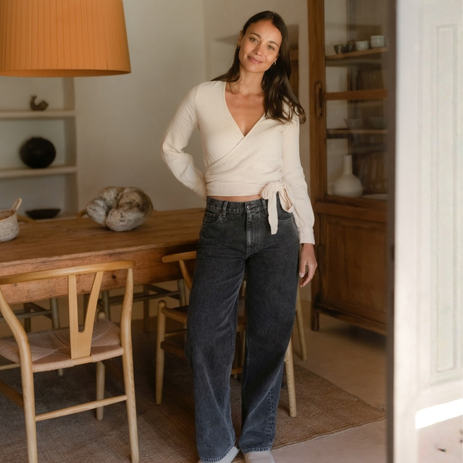 Nordlicht Juna Barrel Jeans Damen Grau Bio-Denim