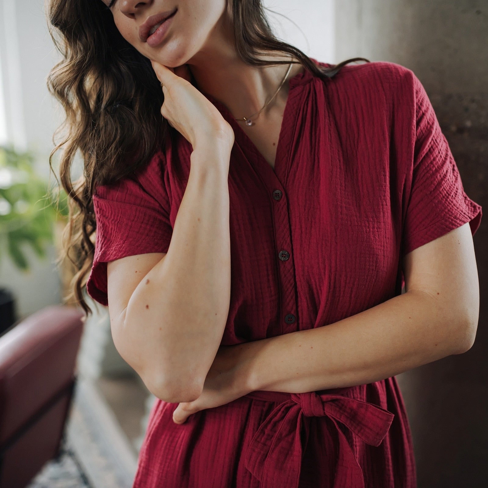 Nordlicht Ella Musselin Blusenkleid Damen mit Taschen