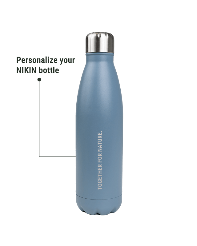 NIKIN TreeBottle personalisiert Trinkflasche Light Blue Edelstahl