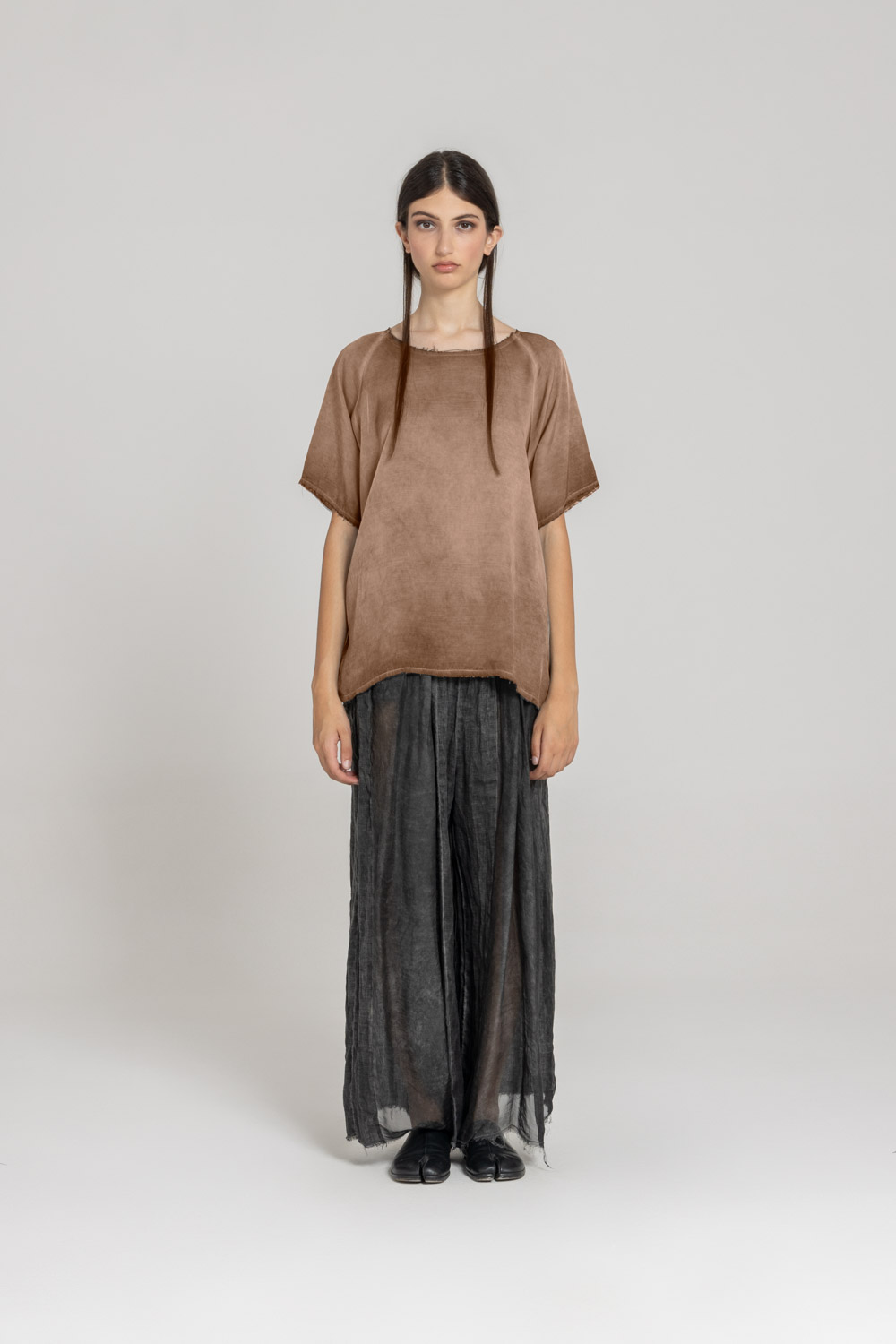 Sanctamuerte T-Shirt Over T-Shirt Kurzarm Viskose-Satin