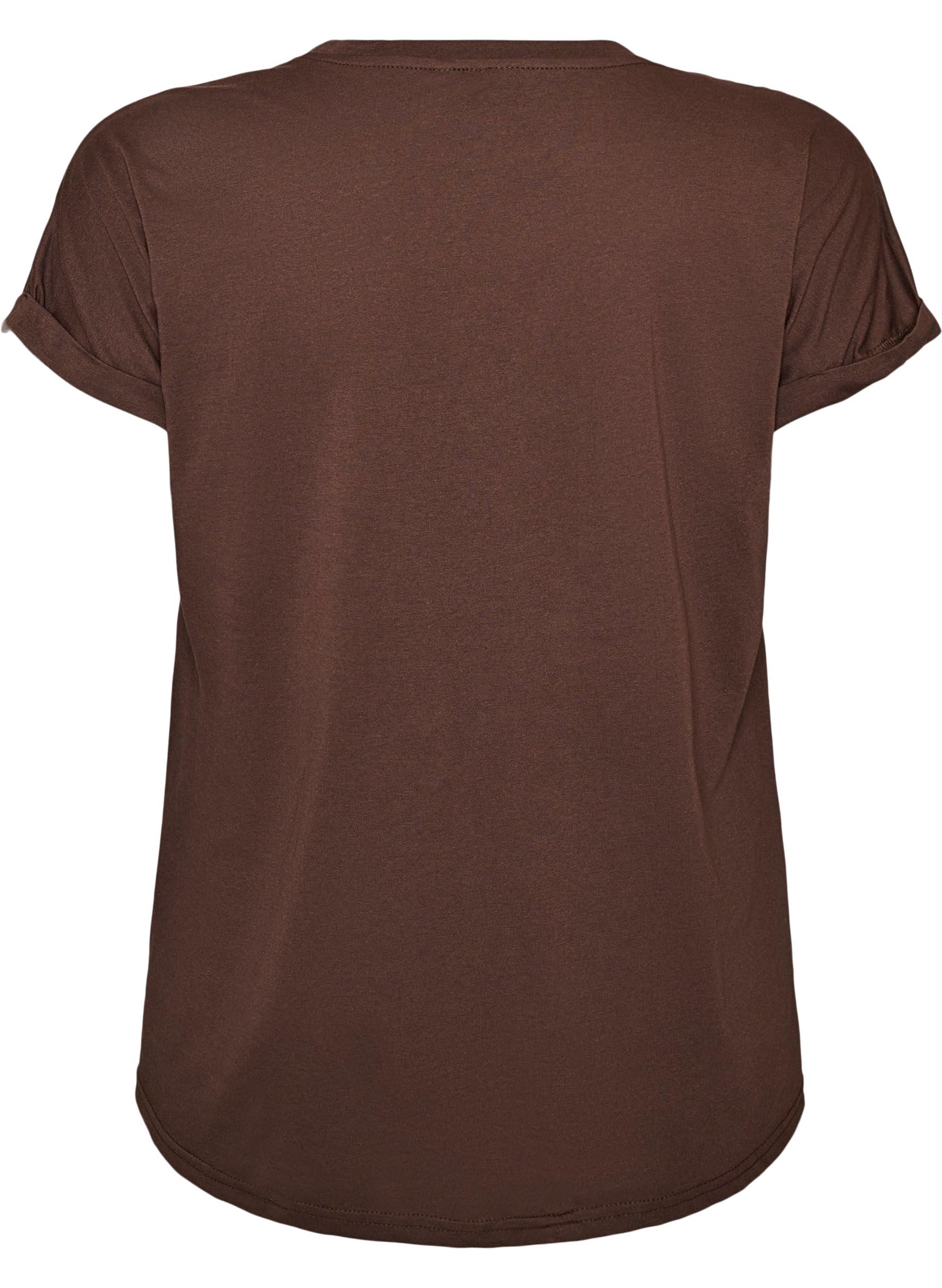 Zizzi T-Shirt Baumwollmix Rundhals Relaxed Fit Große Größen