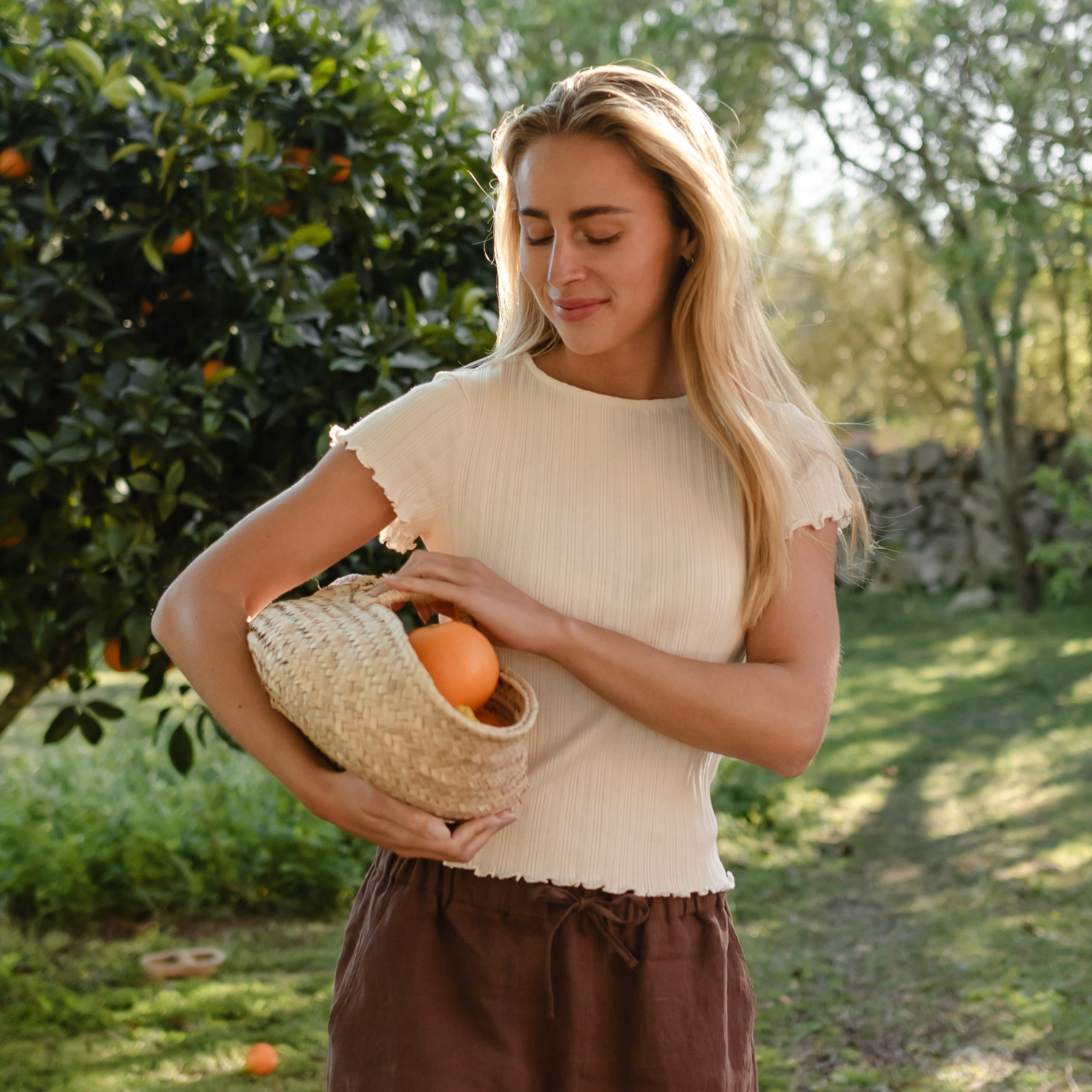 NORDLICHT Maja T-Shirt Natur Crop Bio-Baumwolle
