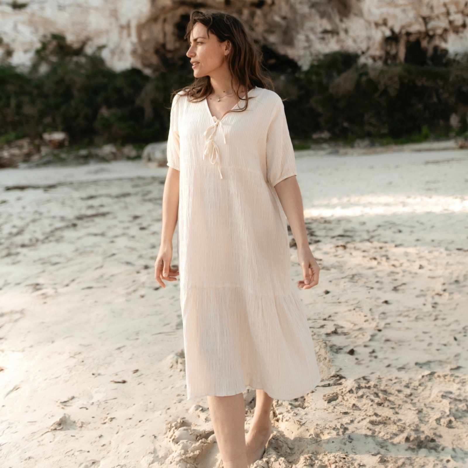 NORDLICHT Silva Kleid S Bio-Baumwolle mit Volants