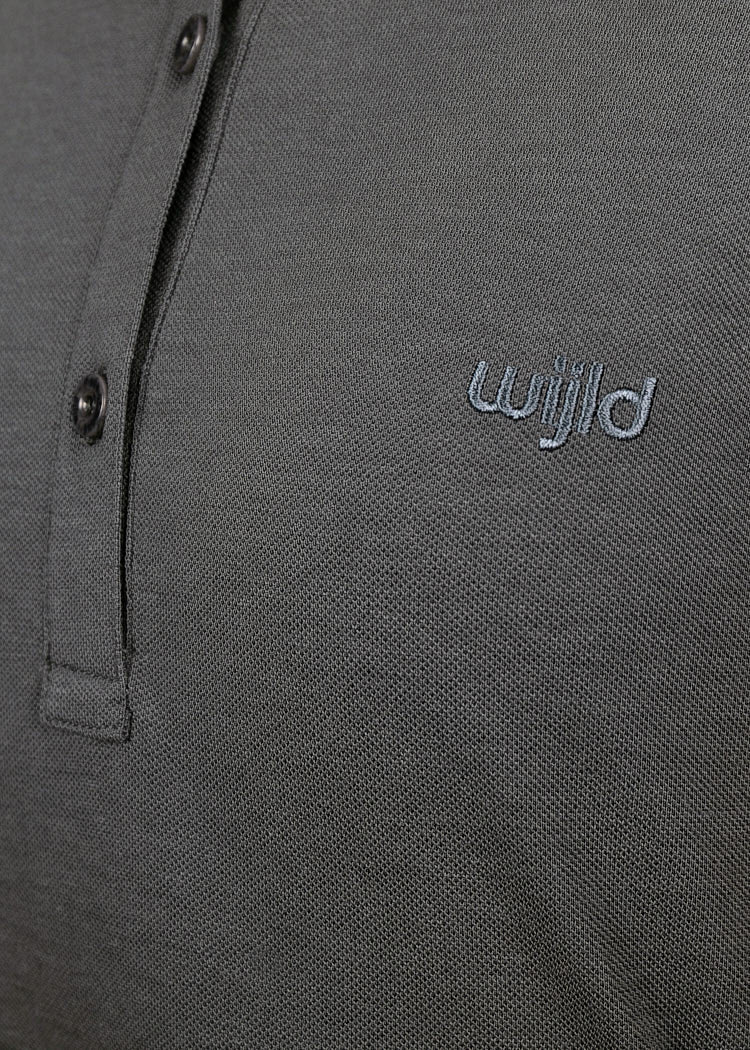 Wijld Polo-Shirt Damen Dark Gray Holz Lyocell