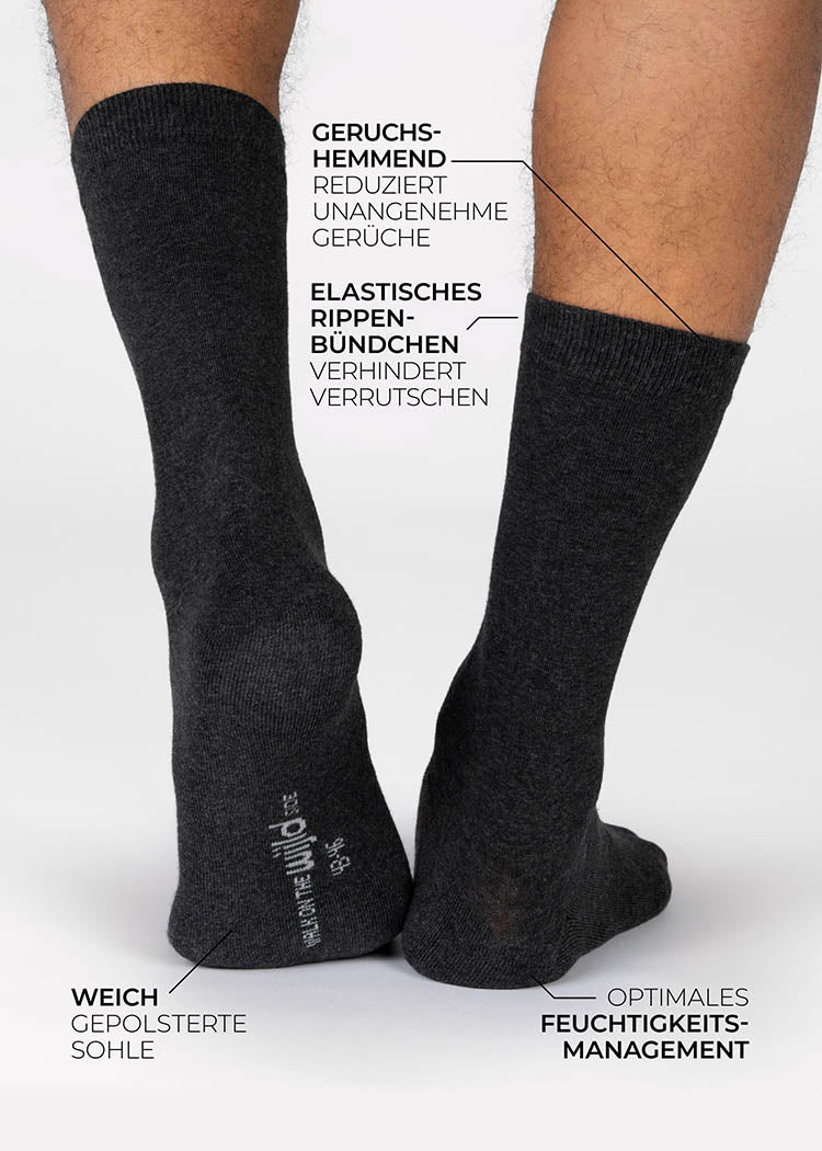 Wijld Socks Woodsocks Socken Anthrazit 39-42 Lyocell