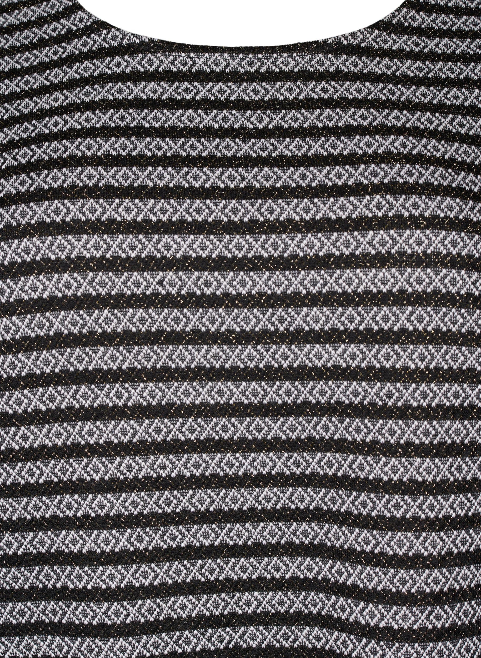 Zizzi Bluse Gestreift Rundhals Langarm Große Größen