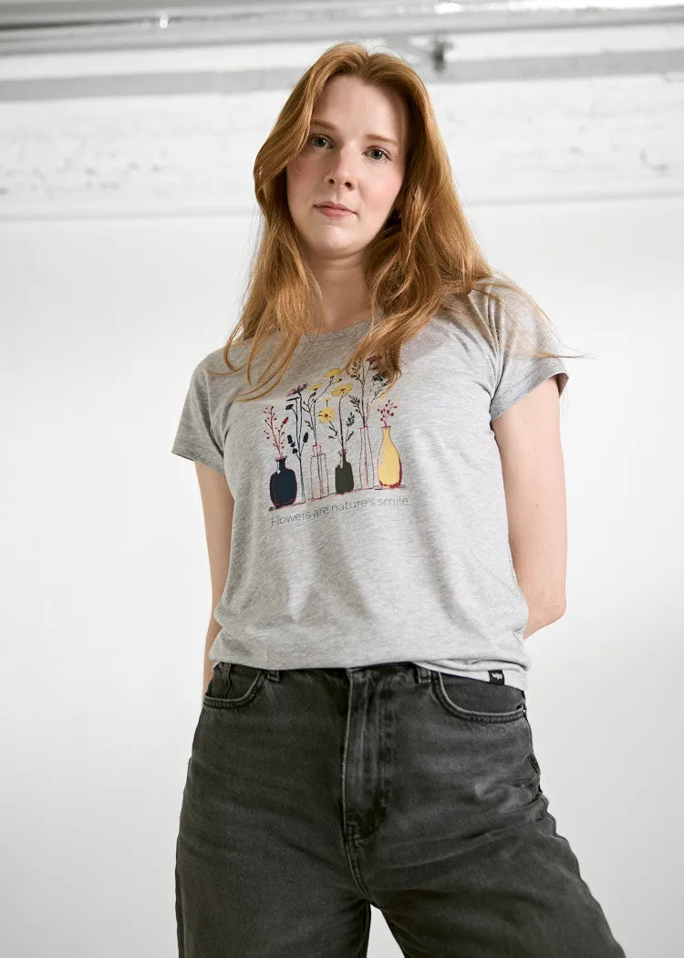 Wijld Sarah Natures Smile Damen T-Shirt Grau