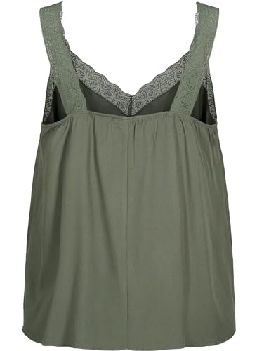 Zizzi T-Shirts & Tops Singlet Top Viskose Spitze V-Ausschnitt