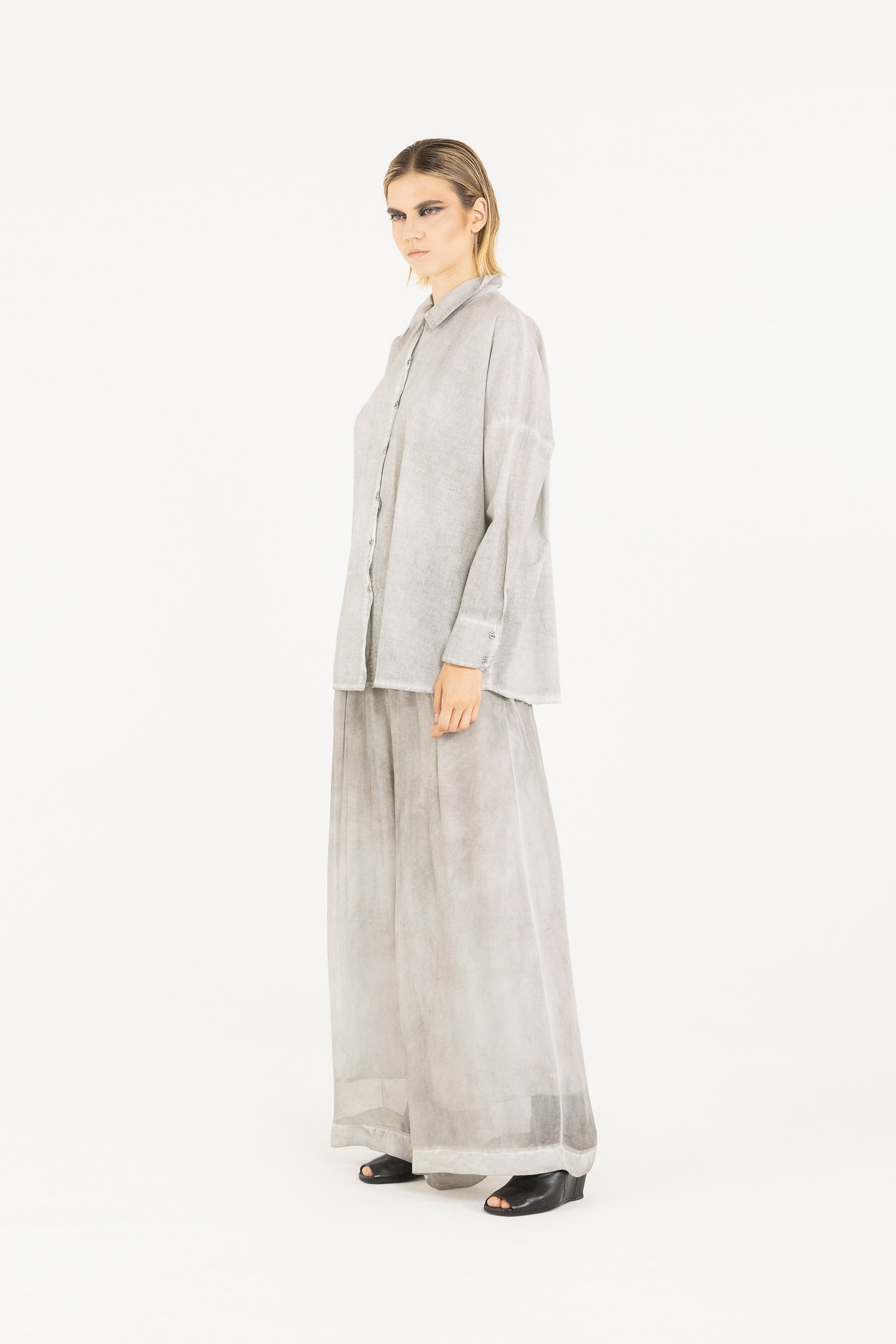 Sanctamuerte Camicie Camicia Over Boxy Bluse Baumwollmusselin