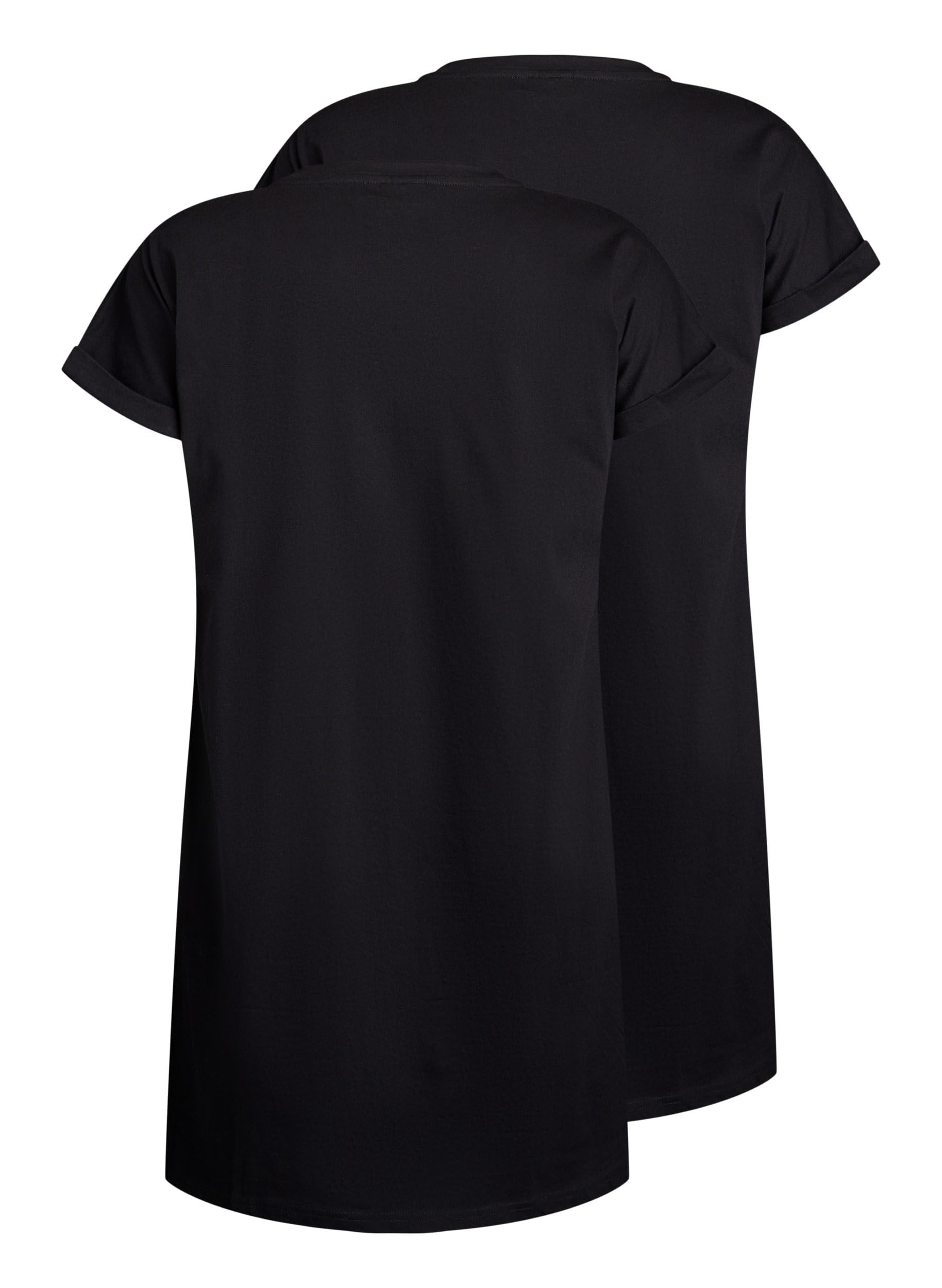 Zizzi 2-Pack Kleid Baumwolle Black 42-44 locker