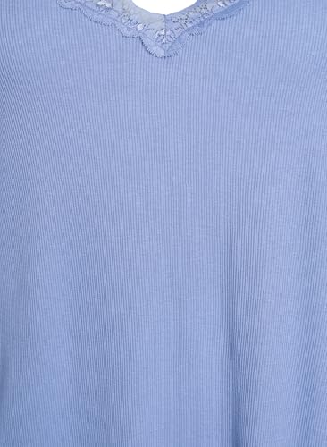 Zizzi Nachthemd Damen Spitze Baumwolle Modal Gr.42-60