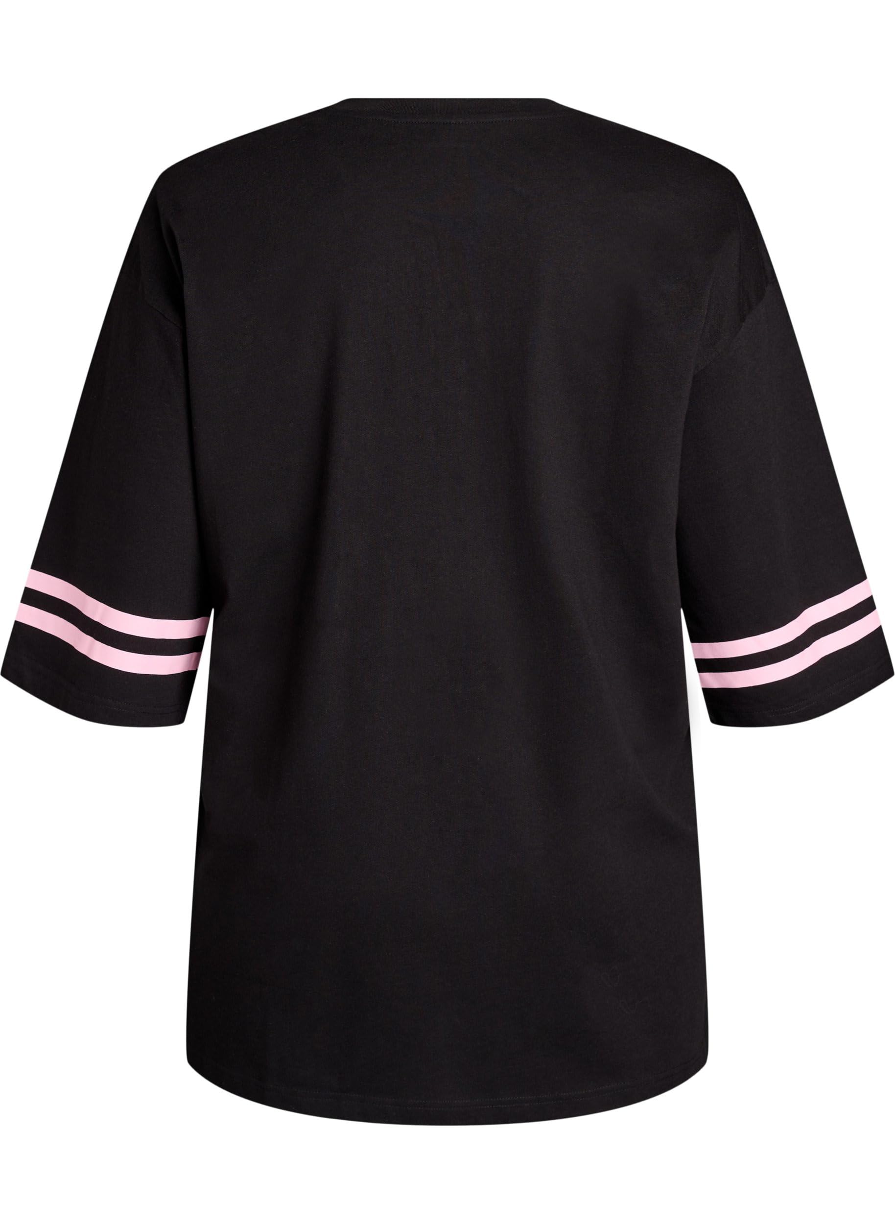 Zizzi T-Shirt Oversize Baumwolle College 3/4-Arm