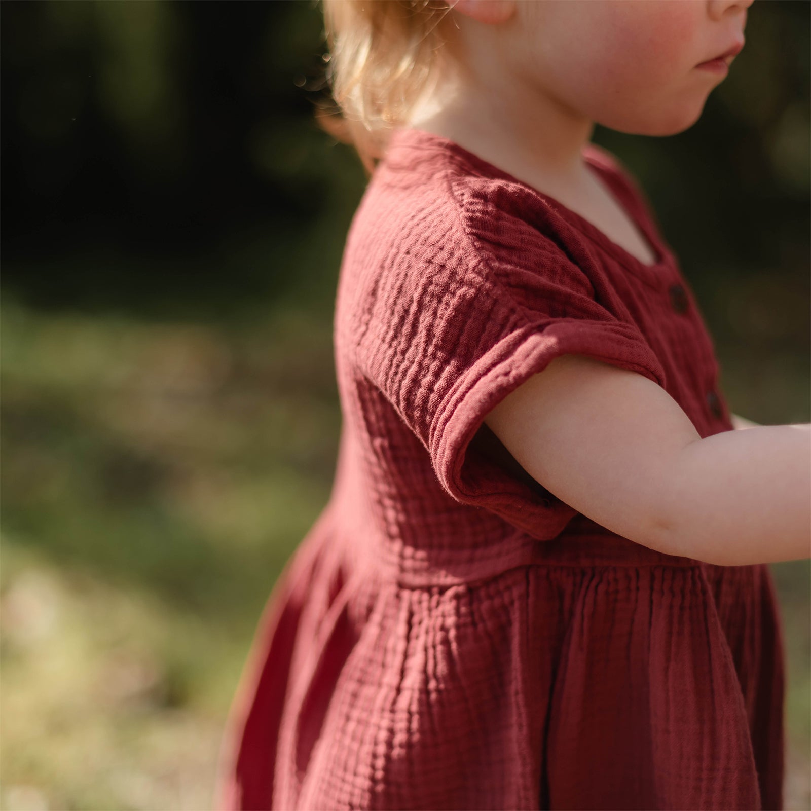 NORDLICHT Kleider Alma Kinder Musselin Kleid rot
