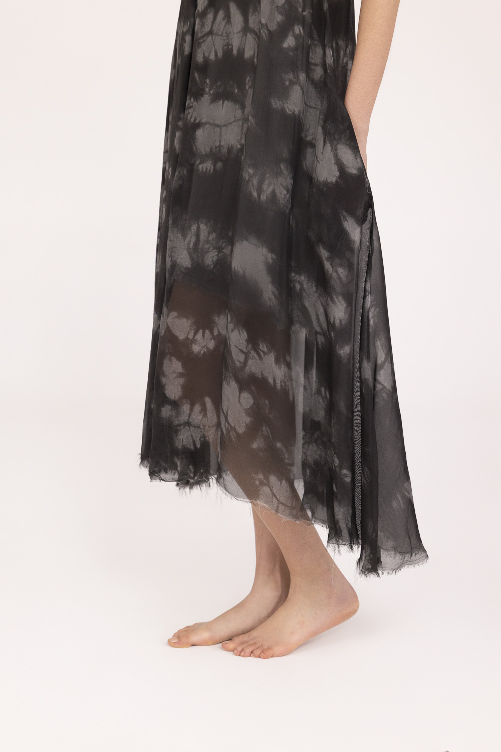 Sanctamuerte Abiti Sottoveste Kleid Batik Taschen Zweilagig