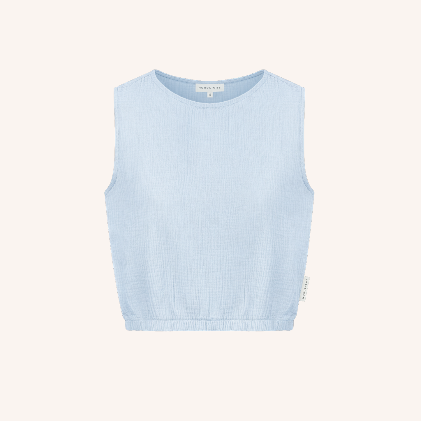 NORDLICHT Marie Musselin Crop Top Bio-Baumwolle Blau