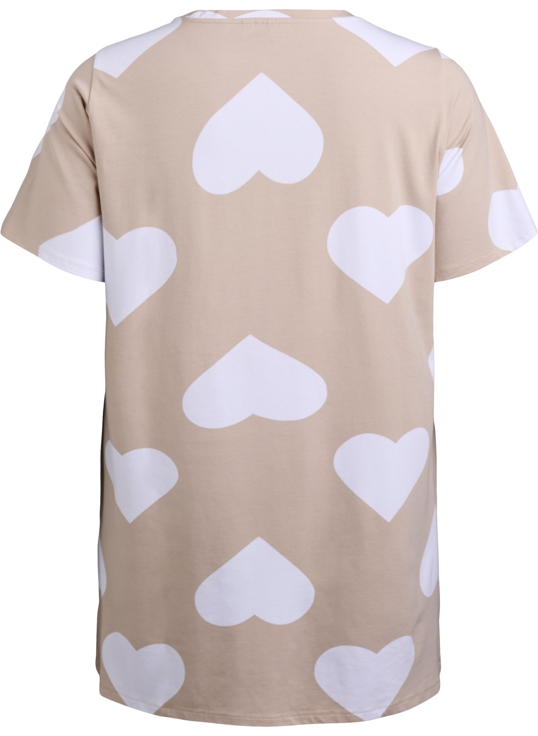 Zizzi Nightwear Shirt Modal Herzen Doeskin große Größen