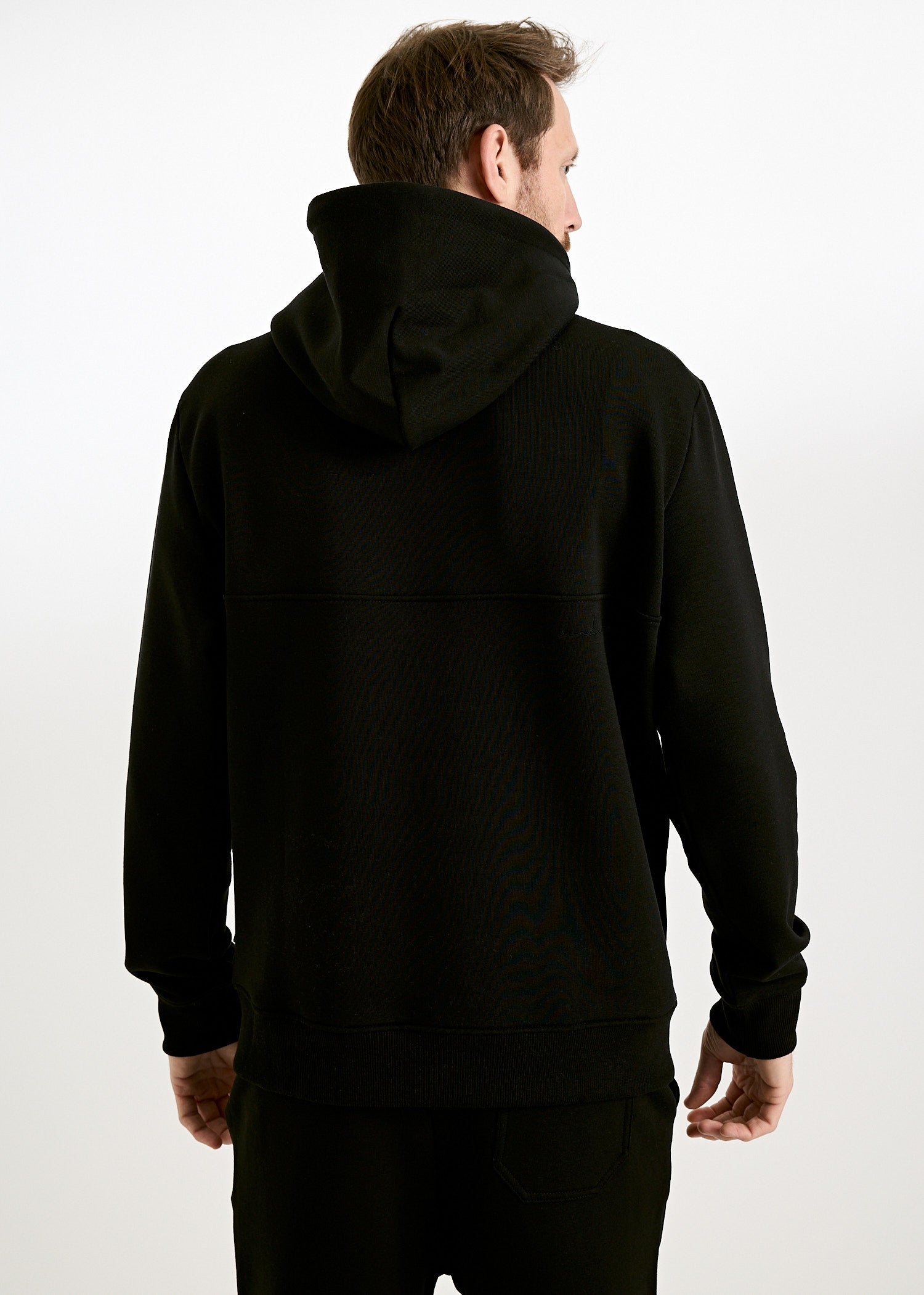 Wijld Andy Black Herren Hoodie aus Holz mit Tasche