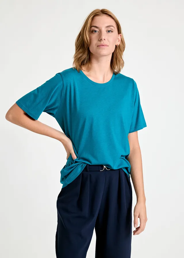 Wijld Tilda Damen WoodShirt Petrol Holzfaser T-Shirt