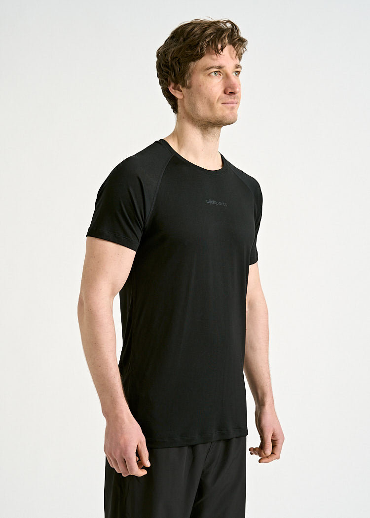 Wijld SportShirt Max Black Gray T-Shirt Herren Atmungsaktiv