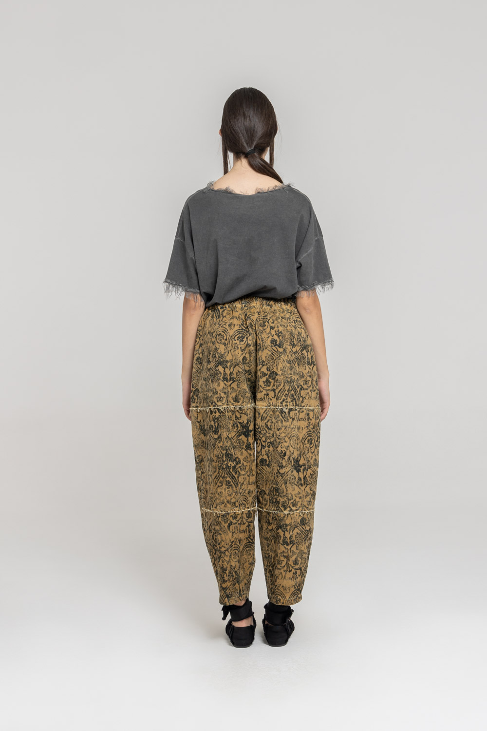 Sanctamuerte Pantaloni Semy Beggy Hose Baumwolle Barock