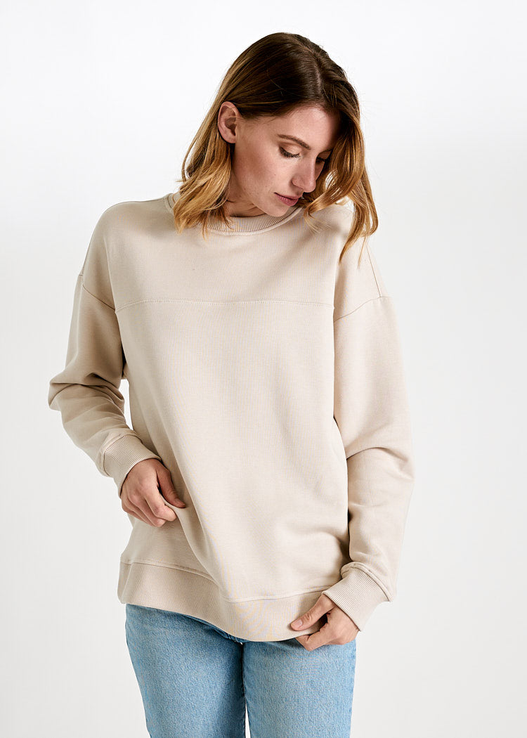 Wijld Marie Damen Sweater Pumice Stone Stehkragen Lyocell