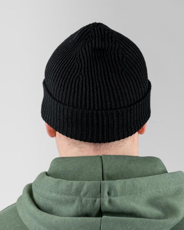 NIKIN Treeanie Ribbed Mütze Schwarz Rippenstrick