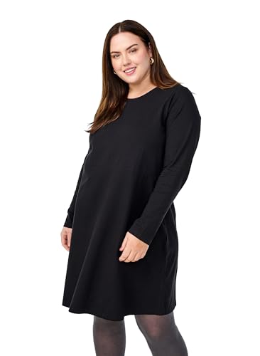 Zizzi Kleid A-Linie Langarm Baumwolle Gr.42-60